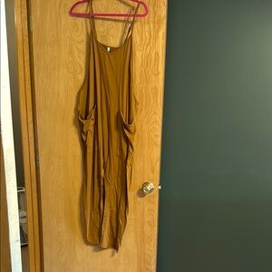 Brown Sleeveless adjustable comfy jumpsuit